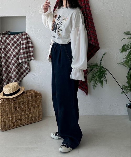 kutir(クティール)の「チュールドッキングロンT(Tシャツ/カットソー・レディース・オートミール/ネイビー/チャコールグレー・FREE)」の18枚目の写真