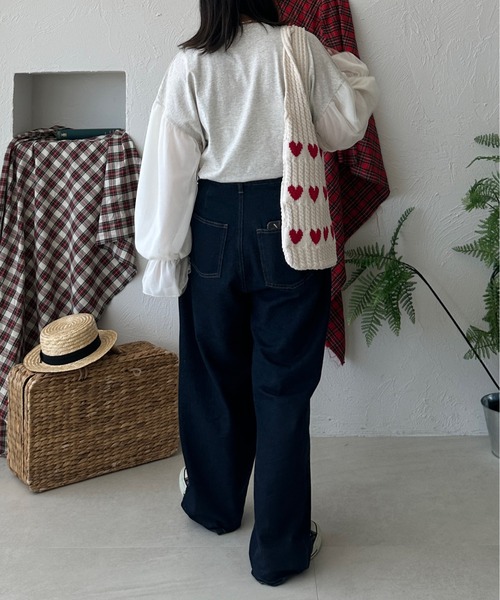 kutir(クティール)の「チュールドッキングロンT(Tシャツ/カットソー・レディース・オートミール/ネイビー/チャコールグレー・FREE)」の19枚目の写真