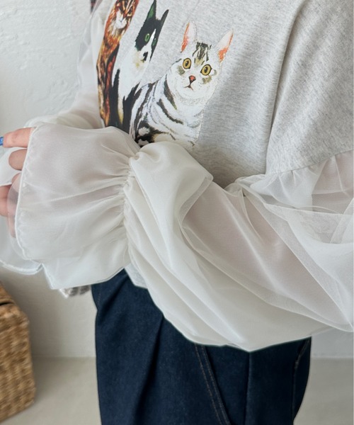 kutir(クティール)の「チュールドッキングロンT(Tシャツ/カットソー・レディース・オートミール/ネイビー/チャコールグレー・FREE)」の20枚目の写真