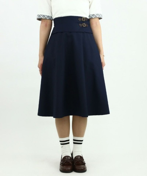 F i.n.t（フィント）の「サイドベルトレイヤードウエストフレアースカート/fint（スカート・レディース・グレー/ネイビー・FREE）」の8枚目の写真