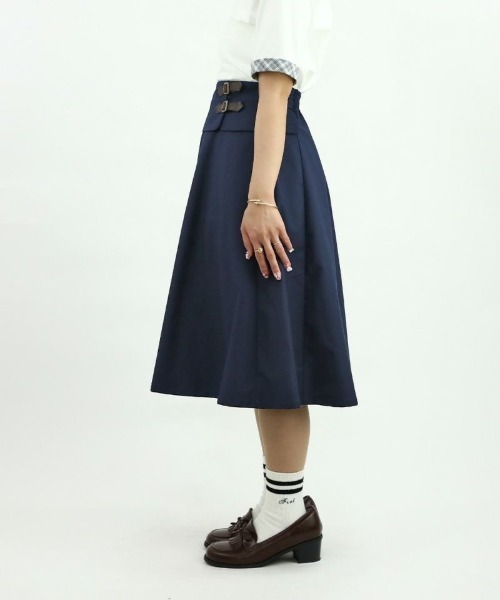 F i.n.t（フィント）の「サイドベルトレイヤードウエストフレアースカート/fint（スカート・レディース・グレー/ネイビー・FREE）」の14枚目の写真
