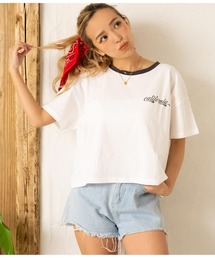 anap mimpi | 国旗プリント コットン リンガーTシャツ(Tシャツ/カットソー)