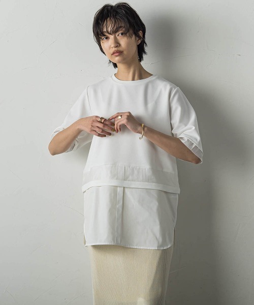 【セール】シアーレイヤードコンビプルオーバー（Tシャツ/カットソー）｜MAYSON GREY（メイソングレイ） 6,050円