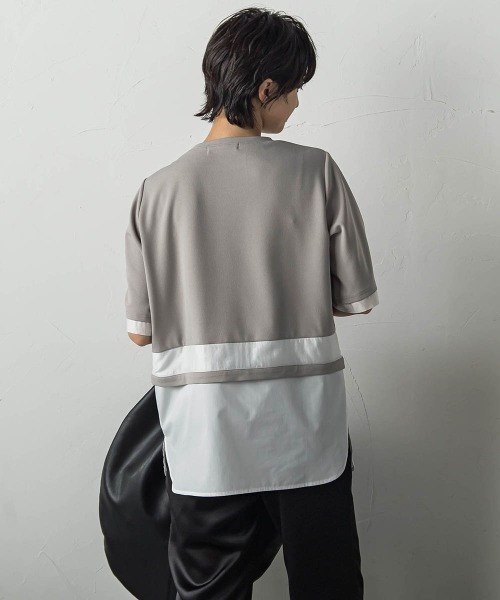 MAYSON GREY(メイソングレイ)の「シアーレイヤードコンビプルオーバー(Tシャツ/カットソー・レディース・グリーン/グレー/オフホワイト・M)」の10枚目の写真