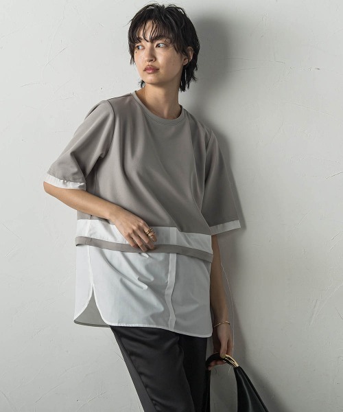 MAYSON GREY(メイソングレイ)の「シアーレイヤードコンビプルオーバー(Tシャツ/カットソー・レディース・グリーン/グレー/オフホワイト・M)」の11枚目の写真