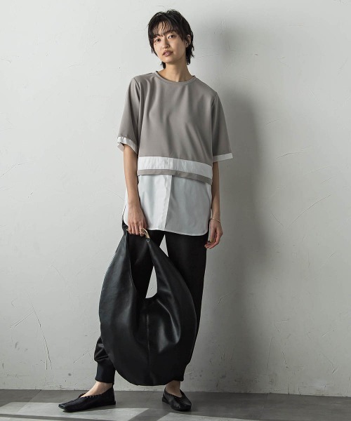 MAYSON GREY(メイソングレイ)の「シアーレイヤードコンビプルオーバー(Tシャツ/カットソー・レディース・グリーン/グレー/オフホワイト・M)」の12枚目の写真