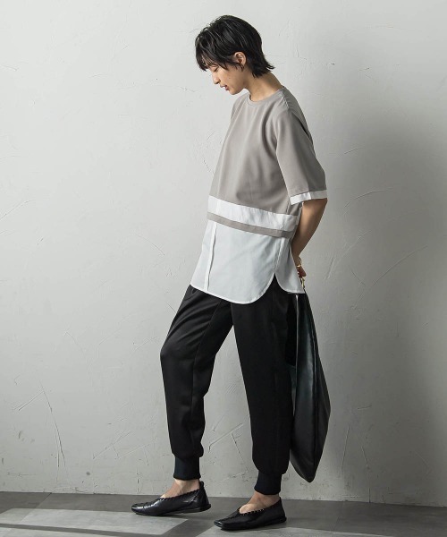 MAYSON GREY(メイソングレイ)の「シアーレイヤードコンビプルオーバー(Tシャツ/カットソー・レディース・グリーン/グレー/オフホワイト・M)」の13枚目の写真