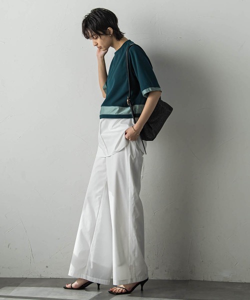MAYSON GREY(メイソングレイ)の「シアーレイヤードコンビプルオーバー(Tシャツ/カットソー・レディース・グリーン/グレー/オフホワイト・M)」の15枚目の写真