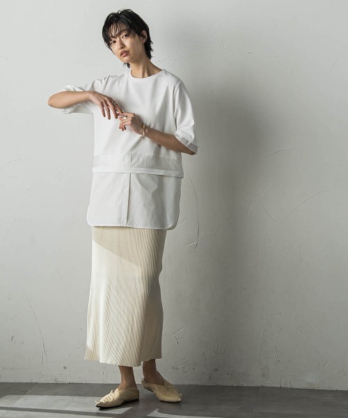 MAYSON GREY(メイソングレイ)の「シアーレイヤードコンビプルオーバー(Tシャツ/カットソー・レディース・グリーン/グレー/オフホワイト・M)」の21枚目の写真