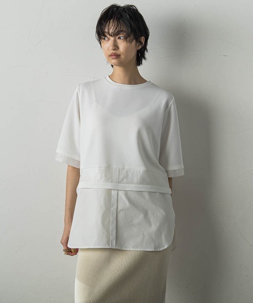 MAYSON GREY(メイソングレイ)の「シアーレイヤードコンビプルオーバー(Tシャツ/カットソー・レディース・グリーン/グレー/オフホワイト・M)」の18枚目の写真