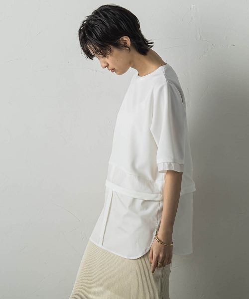 MAYSON GREY(メイソングレイ)の「シアーレイヤードコンビプルオーバー(Tシャツ/カットソー・レディース・グリーン/グレー/オフホワイト・M)」の19枚目の写真