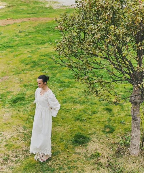 24SS フリークスストア インド綿　カットワークレースワンピース【黒】完売 24SS フリークスストア インド綿 カットワークレースワンピース