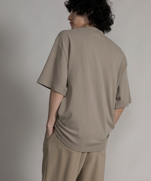 aimoha（アイモハ）の「【aimoha neo】MOCK NECK DOUBLE-SIDED COTTON TEE (SS)（Tシャツ/カットソー・メンズ・ブラック/ダークグレー/ベージュ・0/1/2/3）」の9枚目の写真