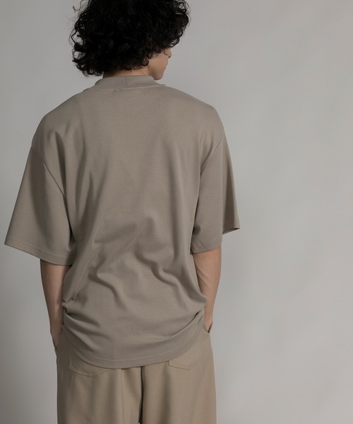 aimoha（アイモハ）の「【aimoha neo】MOCK NECK DOUBLE-SIDED COTTON TEE (SS)（Tシャツ/カットソー・メンズ・ブラック/ダークグレー/ベージュ・0/1/2/3）」の10枚目の写真