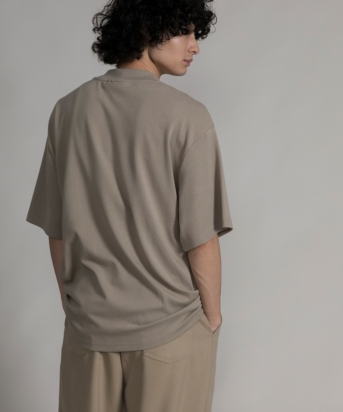 aimoha（アイモハ）の「【aimoha neo】MOCK NECK DOUBLE-SIDED COTTON TEE (SS)（Tシャツ/カットソー・メンズ・ブラック/ダークグレー/ベージュ・0/1/2/3）」の11枚目の写真
