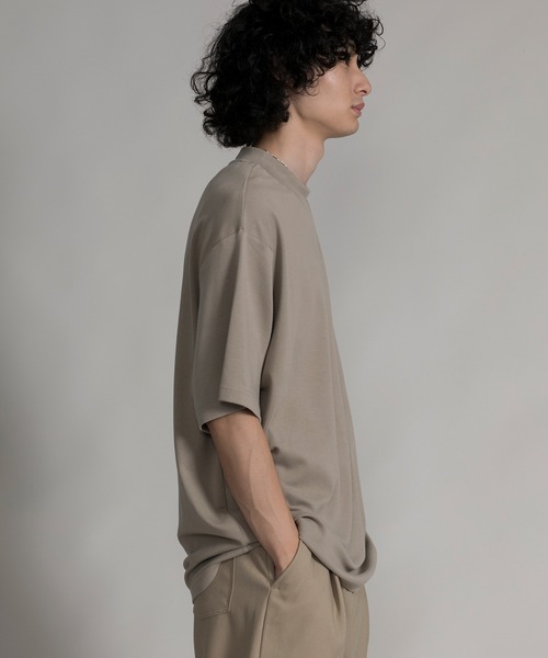 aimoha（アイモハ）の「【aimoha neo】MOCK NECK DOUBLE-SIDED COTTON TEE (SS)（Tシャツ/カットソー・メンズ・ブラック/ダークグレー/ベージュ・0/1/2/3）」の12枚目の写真