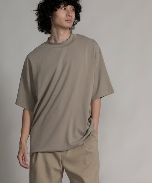 aimoha（アイモハ）の「【aimoha neo】MOCK NECK DOUBLE-SIDED COTTON TEE (SS)（Tシャツ/カットソー・メンズ・ブラック/ダークグレー/ベージュ・0/1/2/3）」の15枚目の写真