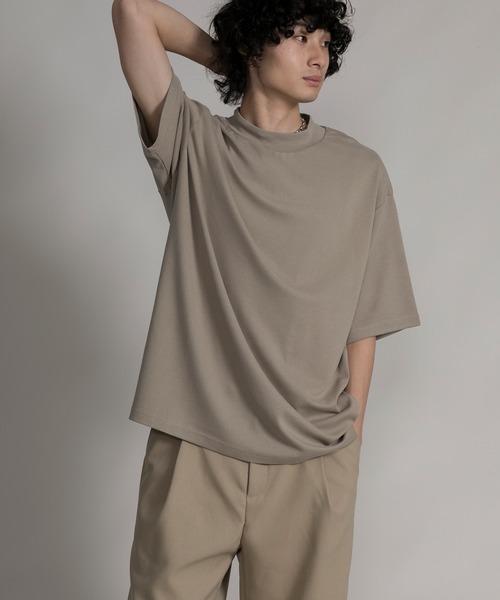 aimoha（アイモハ）の「【aimoha neo】MOCK NECK DOUBLE-SIDED COTTON TEE (SS)（Tシャツ/カットソー・メンズ・ブラック/ダークグレー/ベージュ・0/1/2/3）」の17枚目の写真