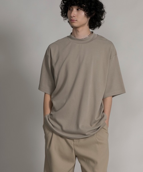 aimoha（アイモハ）の「【aimoha neo】MOCK NECK DOUBLE-SIDED COTTON TEE (SS)（Tシャツ/カットソー・メンズ・ブラック/ダークグレー/ベージュ・0/1/2/3）」の20枚目の写真