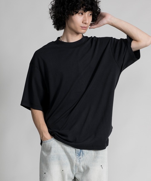 aimoha（アイモハ）の「【aimoha neo】MOCK NECK DOUBLE-SIDED COTTON TEE (SS)（Tシャツ/カットソー・メンズ・ブラック/ダークグレー/ベージュ・0/1/2/3）」の22枚目の写真