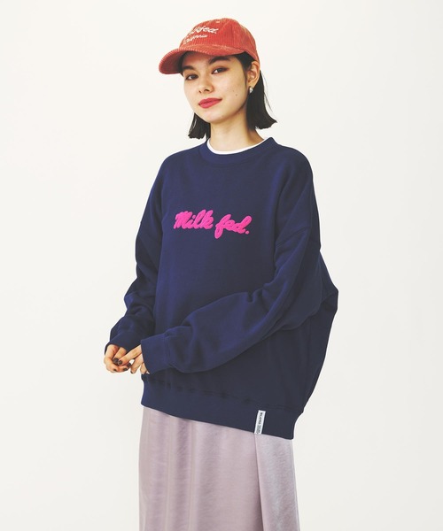 MILKFED.（ミルクフェド）の「CHAIN STITCH LOGO CAP（キャップ・レディース・オフホワイト/ピンク/チャコール・ONE SIZE）」の14枚目の写真