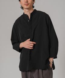 EDIFICE | ドレーピー 8分袖 バンドカラープルオーバーシャツ(シャツ/ブラウス)