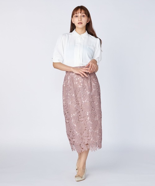 LAISSE PASSE（レッセパッセ）の「レースタイトスカート（スカート・レディース・ライトブルー/スモークピンク・SMALL/MEDIUM）」の12枚目の写真