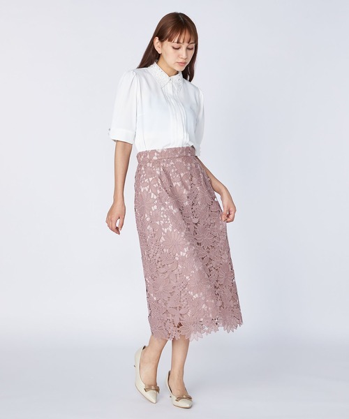 LAISSE PASSE（レッセパッセ）の「レースタイトスカート（スカート・レディース・ライトブルー/スモークピンク・SMALL/MEDIUM）」の13枚目の写真