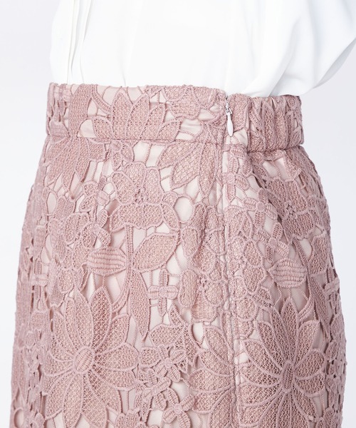 LAISSE PASSE（レッセパッセ）の「レースタイトスカート（スカート・レディース・ライトブルー/スモークピンク・SMALL/MEDIUM）」の10枚目の写真
