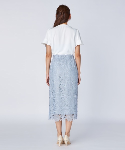 LAISSE PASSE（レッセパッセ）の「レースタイトスカート（スカート・レディース・ライトブルー/スモークピンク・SMALL/MEDIUM）」の5枚目の写真