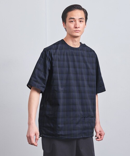 UNITED ARROWS（ユナイテッドアローズ）の「DotAir ドットエア チェック ヘムコード クルーネック -ストレッチ-（シャツ/ブラウス・メンズ・ネイビー・L/M/S）」の4枚目の写真