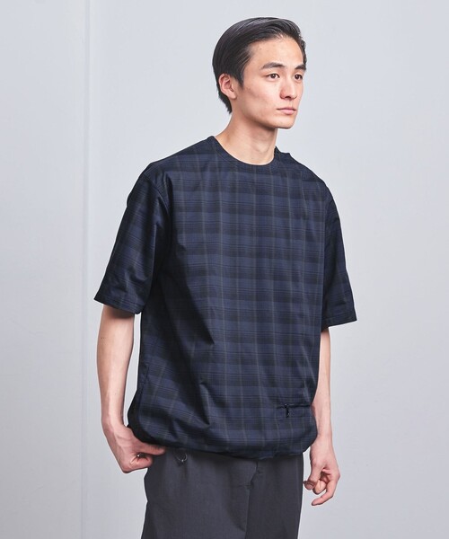 UNITED ARROWS（ユナイテッドアローズ）の「DotAir ドットエア チェック ヘムコード クルーネック -ストレッチ-（シャツ/ブラウス・メンズ・ネイビー・L/M/S）」の5枚目の写真
