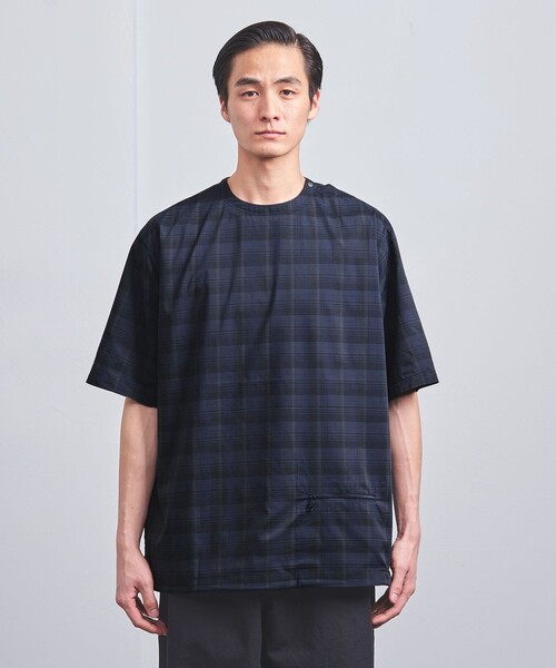 UNITED ARROWS（ユナイテッドアローズ）の「DotAir ドットエア チェック ヘムコード クルーネック -ストレッチ-（シャツ/ブラウス・メンズ・ネイビー・L/M/S）」の6枚目の写真