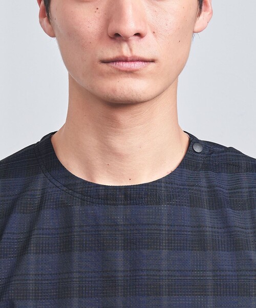 UNITED ARROWS（ユナイテッドアローズ）の「DotAir ドットエア チェック ヘムコード クルーネック -ストレッチ-（シャツ/ブラウス・メンズ・ネイビー・L/M/S）」の9枚目の写真