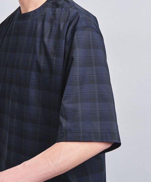 UNITED ARROWS（ユナイテッドアローズ）の「DotAir ドットエア チェック ヘムコード クルーネック -ストレッチ-（シャツ/ブラウス・メンズ・ネイビー・L/M/S）」の10枚目の写真