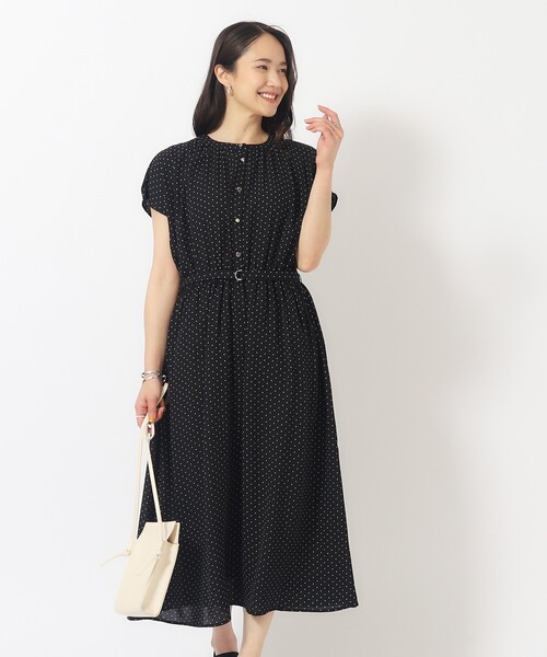 DRESKIP（ドレスキップ）の「◆【無理せずキレイ】夏のお出かけに 女性らしさあふれる ドットプリントワンピース（ワンピース・レディース・ブルー系5/ブラック系/アイボリー系・02/04/03）」の8枚目の写真