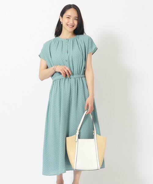 DRESKIP（ドレスキップ）の「◆【無理せずキレイ】夏のお出かけに 女性らしさあふれる ドットプリントワンピース（ワンピース・レディース・ブルー系5/ブラック系/アイボリー系・02/04/03）」の15枚目の写真