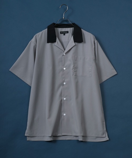 ANPAS（アンパス）の「Oversize Assort Open Collar Shirt/オーバーサイズ オープンカラーシャツ ソリッドカラー クレリック バイカラー 柄シャツ 半袖シャツ（シャツ/ブラウス・メンズ・ブラック/ホワイト系その他/ベージュ系その他/ブラウン系その他2/ターコイズブルー/ダークグリーン/ライトブルー/グレー系その他/ブラウン系その他/ブラック系その他2/ブルー系その他2/チャコール/モカ/ブルー系その他/ブラック系その他3/ブラック系その他5/ブラック系その他/ホワイト/ライトグレー/ライトグリーン/ブラック系その他4・L/M/LL）」の10枚目の写真