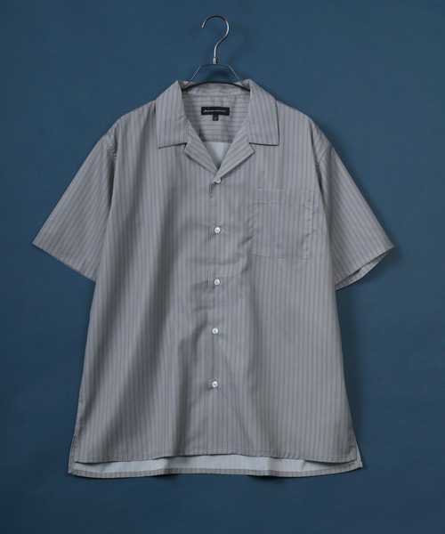 ANPAS（アンパス）の「Oversize Assort Open Collar Shirt/オーバーサイズ オープンカラーシャツ ソリッドカラー クレリック バイカラー 柄シャツ 半袖シャツ（シャツ/ブラウス・メンズ・ブラック/ホワイト系その他/ベージュ系その他/ブラウン系その他2/ターコイズブルー/ダークグリーン/ライトブルー/グレー系その他/ブラウン系その他/ブラック系その他2/ブルー系その他2/チャコール/モカ/ブルー系その他/ブラック系その他3/ブラック系その他5/ブラック系その他/ホワイト/ライトグレー/ライトグリーン/ブラック系その他4・L/M/LL）」の15枚目の写真