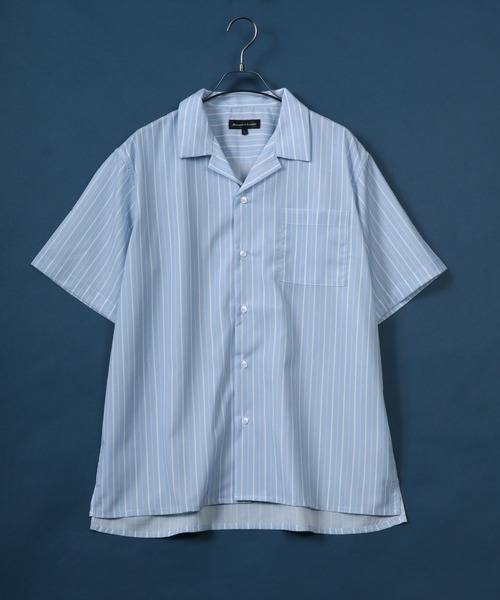 ANPAS（アンパス）の「Oversize Assort Open Collar Shirt/オーバーサイズ オープンカラーシャツ ソリッドカラー クレリック バイカラー 柄シャツ 半袖シャツ（シャツ/ブラウス・メンズ・ブラック/ホワイト系その他/ベージュ系その他/ブラウン系その他2/ターコイズブルー/ダークグリーン/ライトブルー/グレー系その他/ブラウン系その他/ブラック系その他2/ブルー系その他2/チャコール/モカ/ブルー系その他/ブラック系その他3/ブラック系その他5/ブラック系その他/ホワイト/ライトグレー/ライトグリーン/ブラック系その他4・L/M/LL）」の20枚目の写真