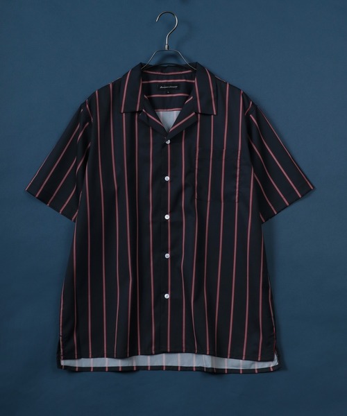 ANPAS（アンパス）の「Oversize Assort Open Collar Shirt/オーバーサイズ オープンカラーシャツ ソリッドカラー クレリック バイカラー 柄シャツ 半袖シャツ（シャツ/ブラウス・メンズ・ブラック/ホワイト系その他/ベージュ系その他/ブラウン系その他2/ターコイズブルー/ダークグリーン/ライトブルー/グレー系その他/ブラウン系その他/ブラック系その他2/ブルー系その他2/チャコール/モカ/ブルー系その他/ブラック系その他3/ブラック系その他5/ブラック系その他/ホワイト/ライトグレー/ライトグリーン/ブラック系その他4・L/M/LL）」の6枚目の写真