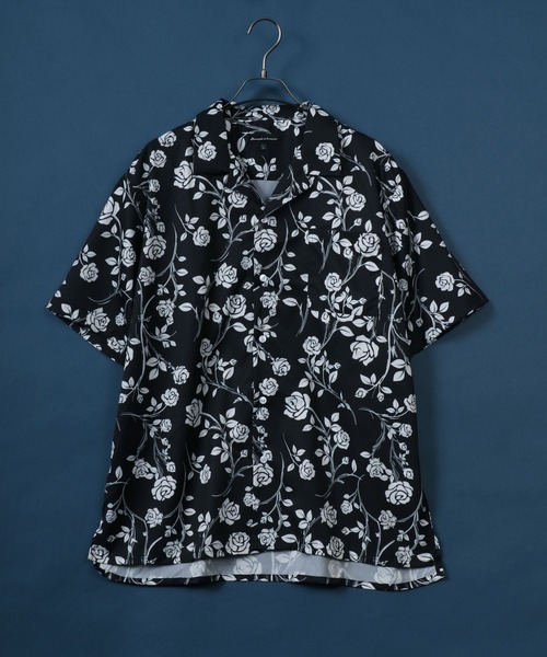 ANPAS（アンパス）の「Oversize Assort Open Collar Shirt/オーバーサイズ オープンカラーシャツ ソリッドカラー クレリック バイカラー 柄シャツ 半袖シャツ（シャツ/ブラウス・メンズ・ブラック/ホワイト系その他/ベージュ系その他/ブラウン系その他2/ターコイズブルー/ダークグリーン/ライトブルー/グレー系その他/ブラウン系その他/ブラック系その他2/ブルー系その他2/チャコール/モカ/ブルー系その他/ブラック系その他3/ブラック系その他5/ブラック系その他/ホワイト/ライトグレー/ライトグリーン/ブラック系その他4・L/M/LL）」の7枚目の写真