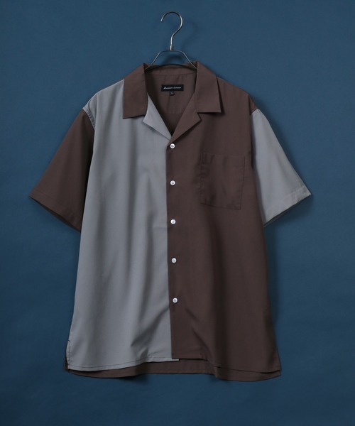 ANPAS（アンパス）の「Oversize Assort Open Collar Shirt/オーバーサイズ オープンカラーシャツ ソリッドカラー クレリック バイカラー 柄シャツ 半袖シャツ（シャツ/ブラウス・メンズ・ブラック/ホワイト系その他/ベージュ系その他/ブラウン系その他2/ターコイズブルー/ダークグリーン/ライトブルー/グレー系その他/ブラウン系その他/ブラック系その他2/ブルー系その他2/チャコール/モカ/ブルー系その他/ブラック系その他3/ブラック系その他5/ブラック系その他/ホワイト/ライトグレー/ライトグリーン/ブラック系その他4・L/M/LL）」の14枚目の写真