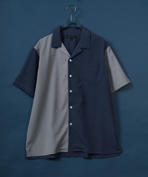 ANPAS（アンパス）の「Oversize Assort Open Collar Shirt/オーバーサイズ オープンカラーシャツ ソリッドカラー クレリック バイカラー 柄シャツ 半袖シャツ（シャツ/ブラウス・メンズ・ブラック/ホワイト系その他/ベージュ系その他/ブラウン系その他2/ターコイズブルー/ダークグリーン/ライトブルー/グレー系その他/ブラウン系その他/ブラック系その他2/ブルー系その他2/チャコール/モカ/ブルー系その他/ブラック系その他3/ブラック系その他5/ブラック系その他/ホワイト/ライトグレー/ライトグリーン/ブラック系その他4・L/M/LL）」の21枚目の写真