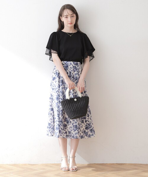 couture brooch（クチュールブローチ）の「◆【洗える・二の腕カバー】レース重ねフレアブラウス（シャツ/ブラウス・レディース・ブラック/オフホワイト/ライトイエロー系/ピンク・38/40/42）」の15枚目の写真
