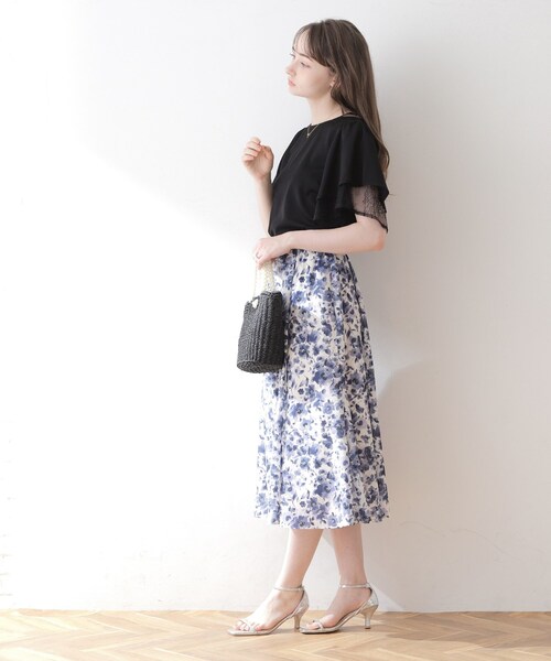 couture brooch（クチュールブローチ）の「◆【洗える・二の腕カバー】レース重ねフレアブラウス（シャツ/ブラウス・レディース・ブラック/オフホワイト/ライトイエロー系/ピンク・38/40/42）」の16枚目の写真