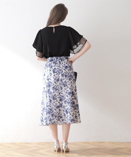 couture brooch（クチュールブローチ）の「◆【洗える・二の腕カバー】レース重ねフレアブラウス（シャツ/ブラウス・レディース・ブラック/オフホワイト/ライトイエロー系/ピンク・38/40/42）」の17枚目の写真
