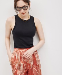 ROPE' | コットンシルク丸胴フライスカップ付きアメスリタンクトップ(タンクトップ)