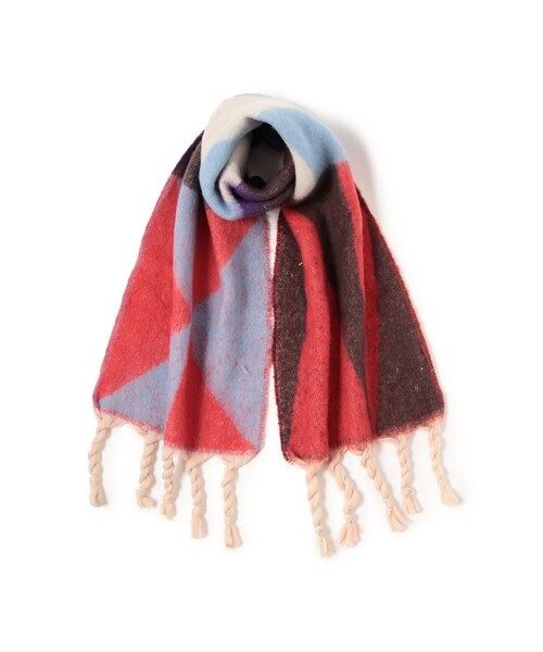 BEAMS HEART(ビームスハート)の「マルチカラー フリンジ ストール(マフラー・レディース・レッド/イエロー/オレンジ/ブルー・ONE SIZE)」の7枚目の写真