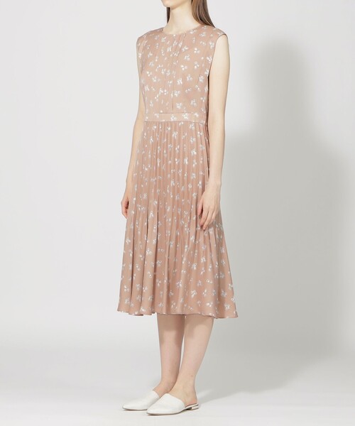 フラワープリント フレアドレス Lサイズ セール】 スモールフラワープリント フレアドレス （ロング